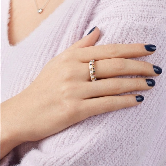 🆕 Twilight 925 Gold Plated Stacking Ring - Picture 2 of 6